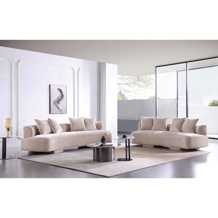 Manhattan Comfort 2-Piece Verandah 90.6 in. Sofa and 112 in. XL Sofa in Beige 2-SFLS1617-BE